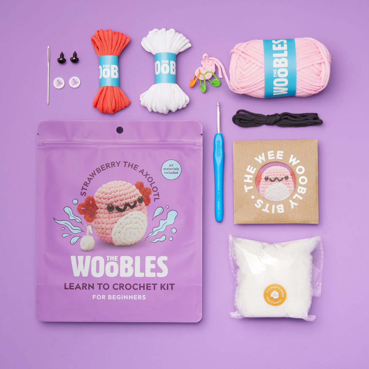 Strawberry the Axolotl Crochet Kit