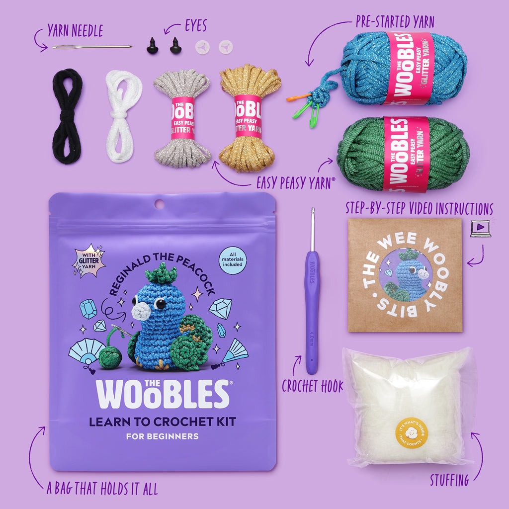 Reginald the Peacock Crochet Kit